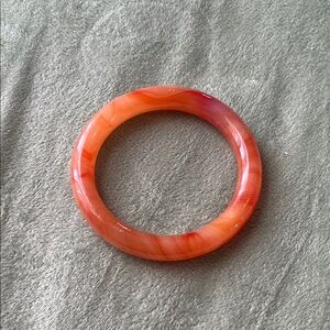Vibrant Orange Stone Bangle Bracelet